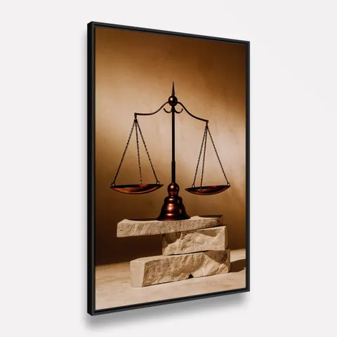 Quadro Advocacia Balança sobre a Rocha Vintage