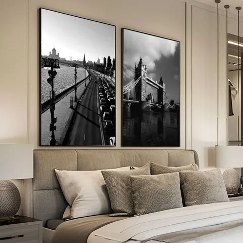 Quadro Duo Skyline of London Preto e Branco