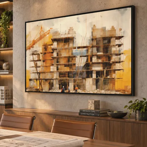 Quadro Engenharia Construção em Andamento