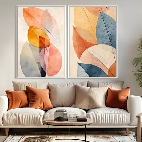 Quadro Folhagens de Outono Pintura Abstrata