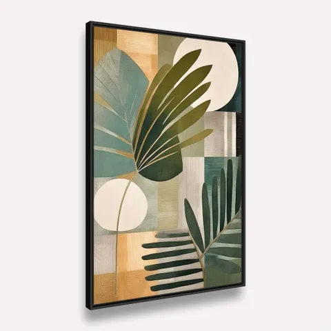 Quadro Folhagem Plantas Aquarela Moderna Cores Suaves