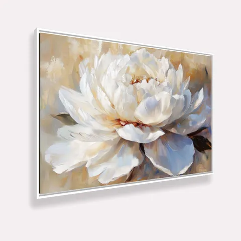 Quadro Harmonia em Flor Peônia Abstrata Moderna - Arte Exclusiva