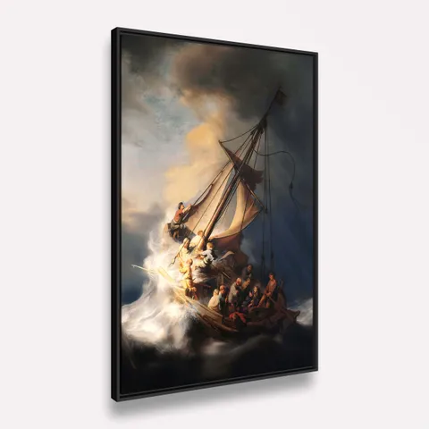 Quadro A Tempestade no Mar da Galileia de Rembrandt Van Rijn Releitura