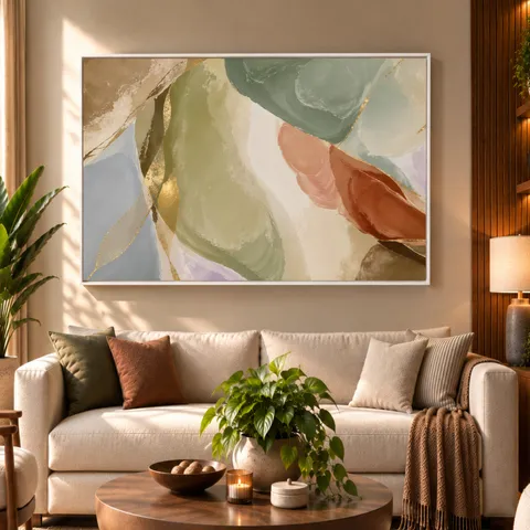 Quadro Abstrato Essência Da Terra Em Cores Orgânicas
