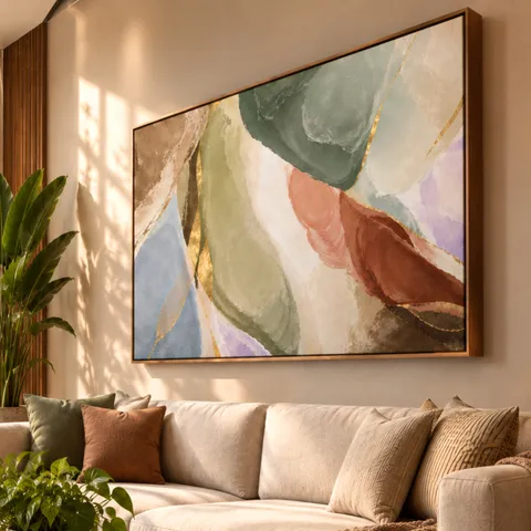 Quadro Abstrato Essência Da Terra Em Cores Orgânicas