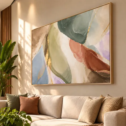 Quadro Abstrato Essência Da Terra Em Cores Orgânicas