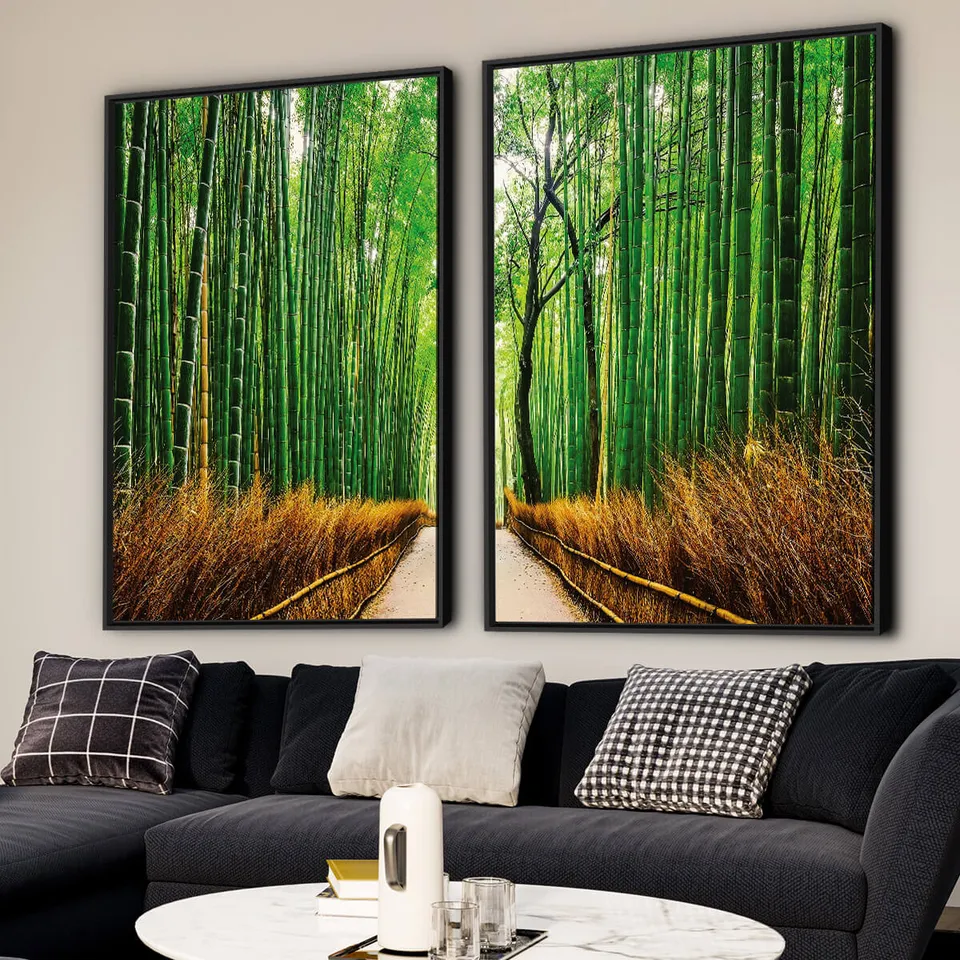 Quadro Paisagem Floresta de Bambu Oriental