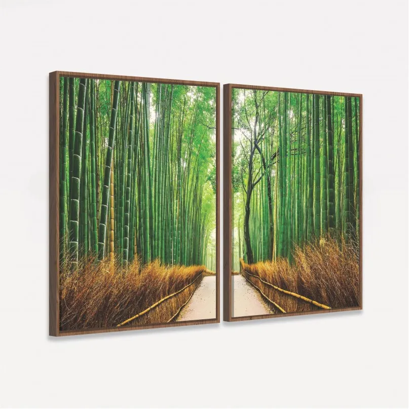 Quadro Paisagem Floresta de Bambu Oriental