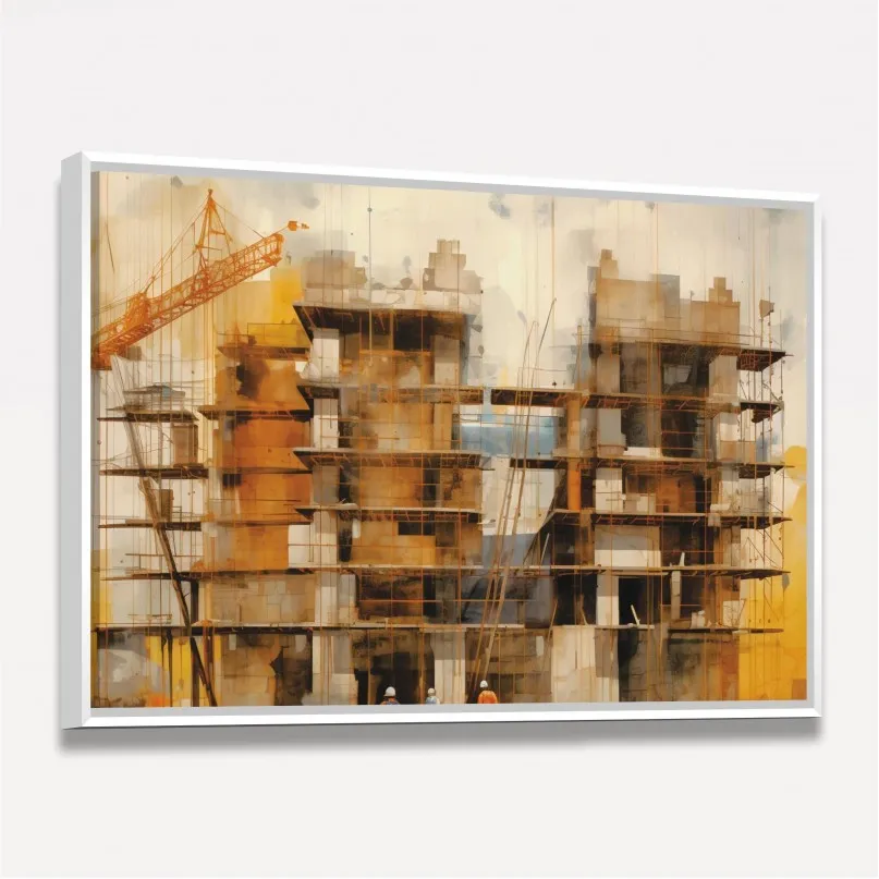 Quadro Engenharia Construção em Andamento - Arte Exclusiva