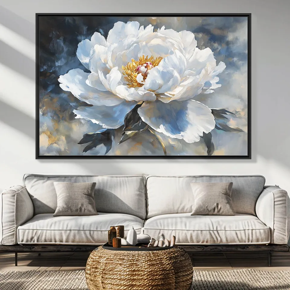Quadro Flor Beleza Clássica Peônia Detalhes Delicados
