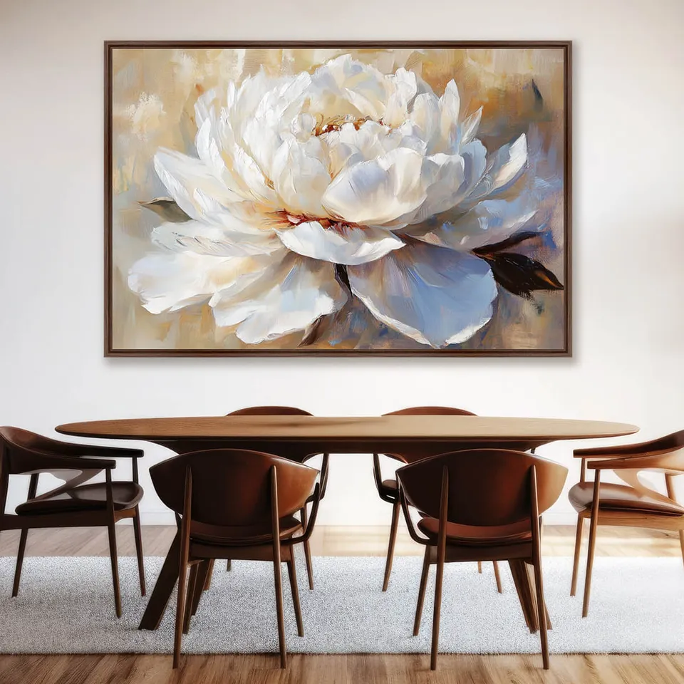 Quadro Harmonia em Flor Peônia Abstrata Moderna - Arte Exclusiva