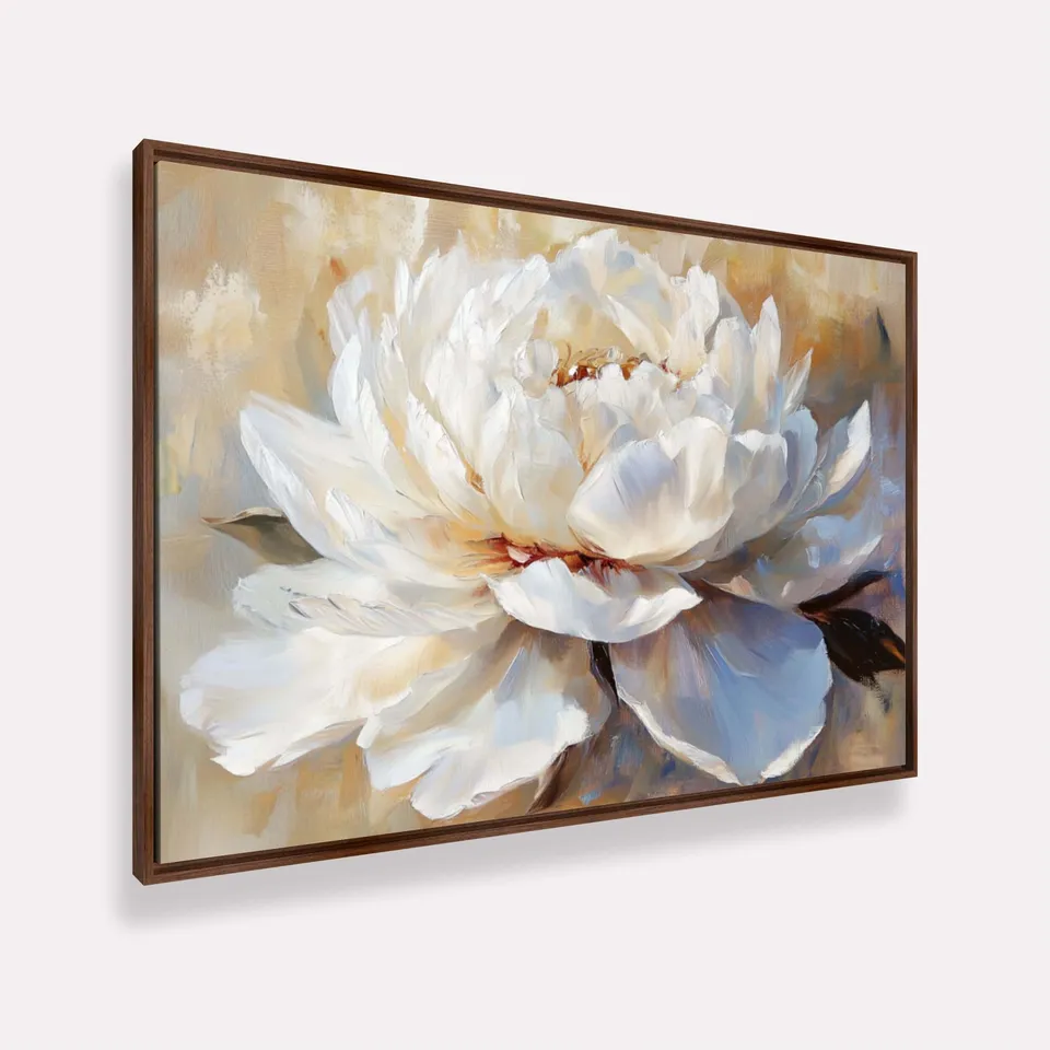 Quadro Harmonia em Flor Peônia Abstrata Moderna - Arte Exclusiva