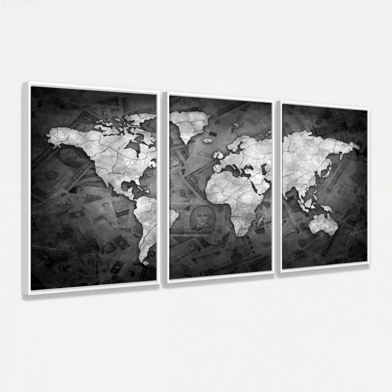 Quadro Mapa Mundi Decorativo Sea of Money Quadro Mapa Mundi Decorativo Sea of Money