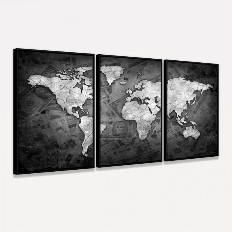 Quadro Mapa Mundi Decorativo Sea of Money Quadro Mapa Mundi Decorativo Sea of Money