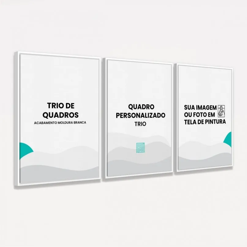 Quadros Personalizados - Kit 3 Peças Vertical